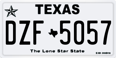 TX license plate DZF5057