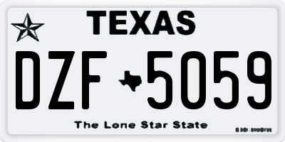 TX license plate DZF5059