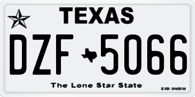 TX license plate DZF5066
