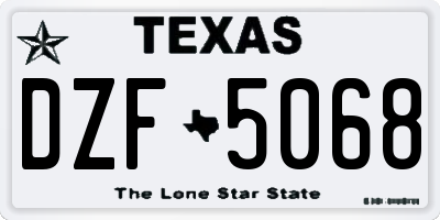TX license plate DZF5068