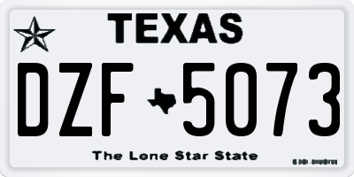 TX license plate DZF5073