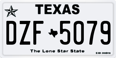 TX license plate DZF5079