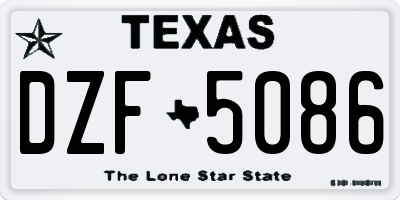 TX license plate DZF5086