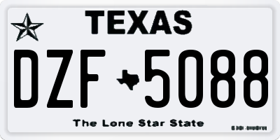 TX license plate DZF5088