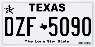 TX license plate DZF5090