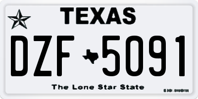 TX license plate DZF5091