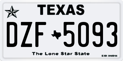 TX license plate DZF5093
