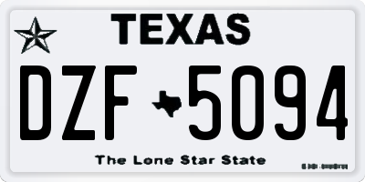 TX license plate DZF5094