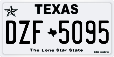 TX license plate DZF5095
