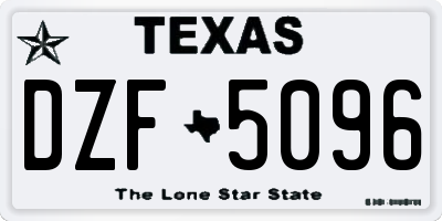 TX license plate DZF5096