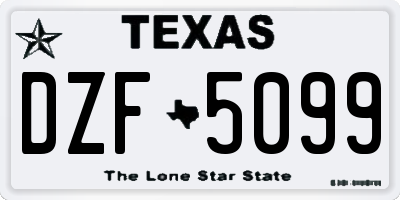 TX license plate DZF5099