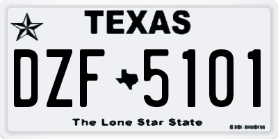 TX license plate DZF5101