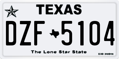 TX license plate DZF5104