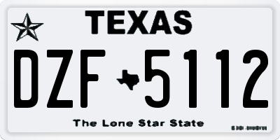 TX license plate DZF5112
