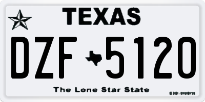 TX license plate DZF5120