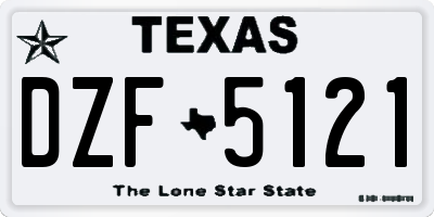 TX license plate DZF5121