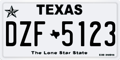 TX license plate DZF5123