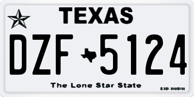 TX license plate DZF5124