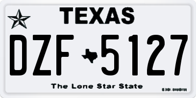 TX license plate DZF5127