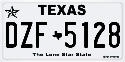 TX license plate DZF5128