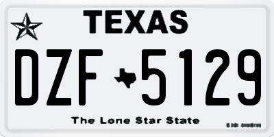 TX license plate DZF5129