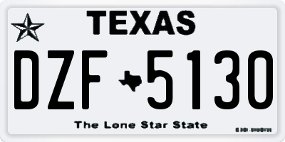 TX license plate DZF5130