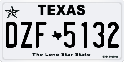 TX license plate DZF5132