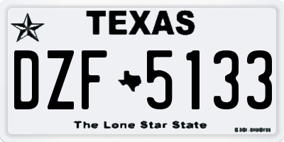 TX license plate DZF5133
