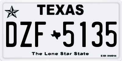 TX license plate DZF5135