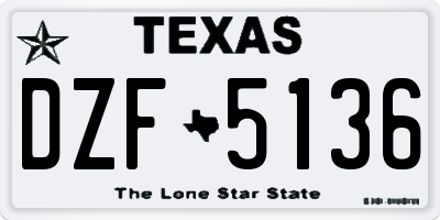 TX license plate DZF5136