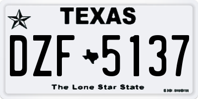 TX license plate DZF5137