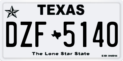 TX license plate DZF5140