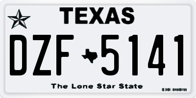 TX license plate DZF5141