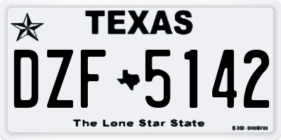 TX license plate DZF5142