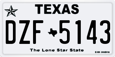 TX license plate DZF5143