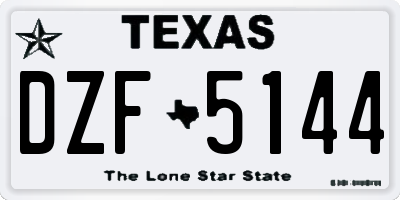 TX license plate DZF5144