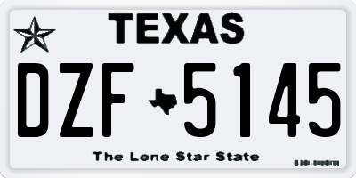 TX license plate DZF5145