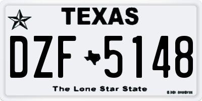 TX license plate DZF5148