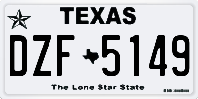 TX license plate DZF5149