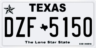 TX license plate DZF5150