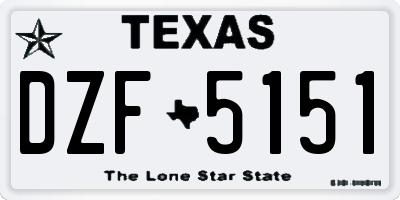 TX license plate DZF5151