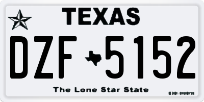 TX license plate DZF5152