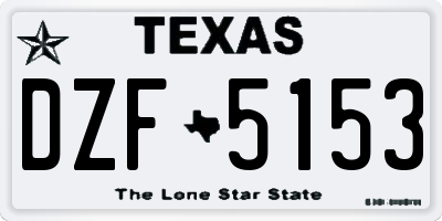 TX license plate DZF5153