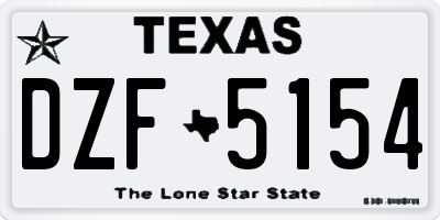 TX license plate DZF5154