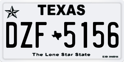 TX license plate DZF5156