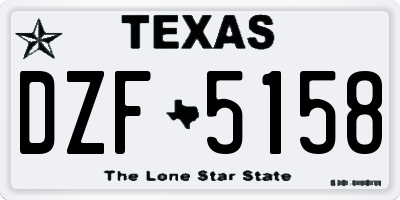 TX license plate DZF5158
