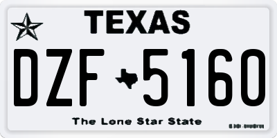 TX license plate DZF5160