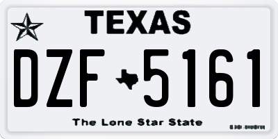TX license plate DZF5161