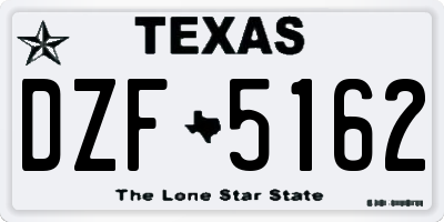 TX license plate DZF5162