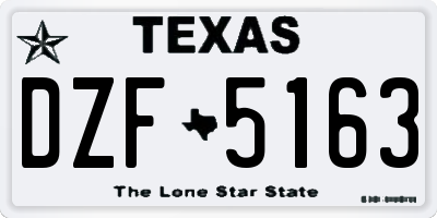 TX license plate DZF5163